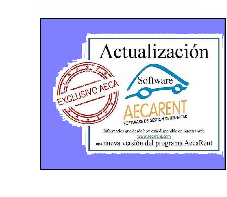 Software para la gesti�n de Rentacar Aecarent - Nueva version 3.5.36