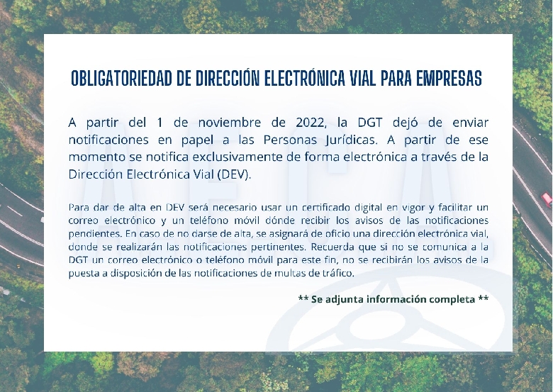 Obligatoriedad de Direcci�n Electr�nica Vial para las Personas Jur�dicas -DEV-