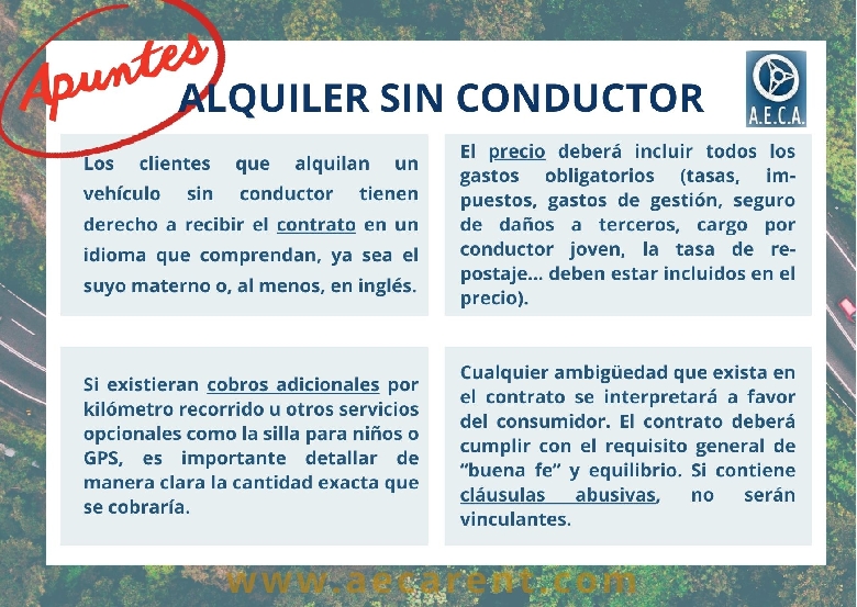 Contrato alquiler veh�culo sin conductor -Apuntes-