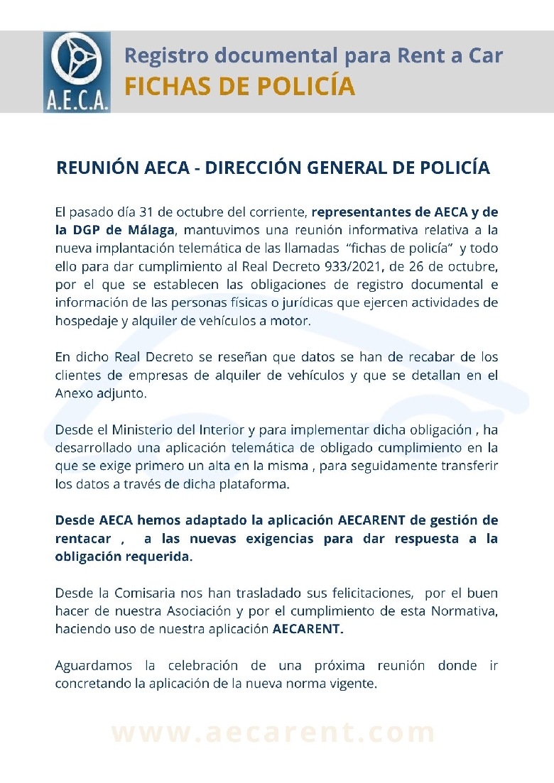 REUNIN AECA-DIRECCIN GENERAL POLICA