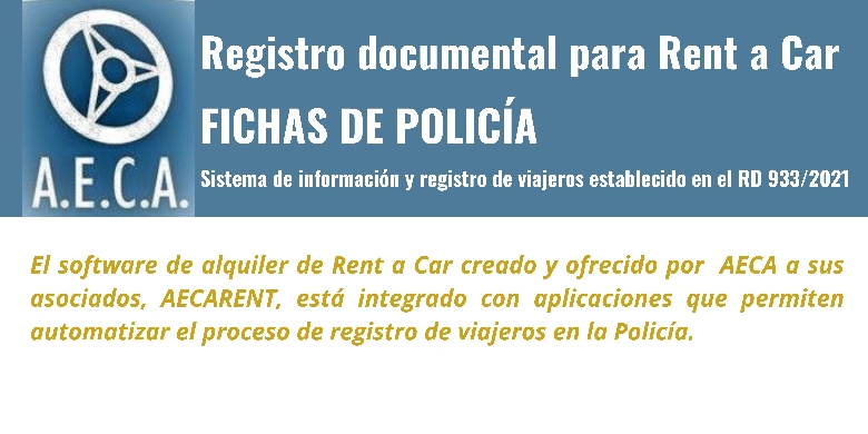 Registro documental para Rent a Car - FICHAS DE POLIC�A