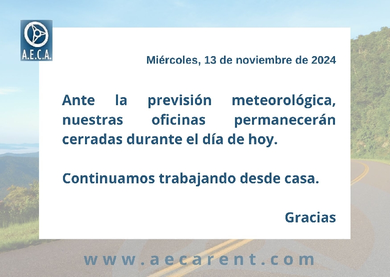 AVISO: Oficina AECA cerrada