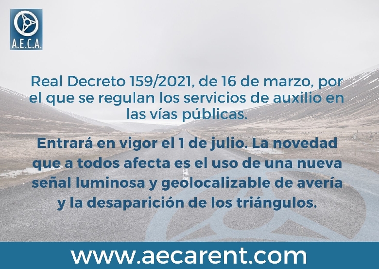 RD 159/2021.  Regula los servicios de auxilio en v�as p�blicas