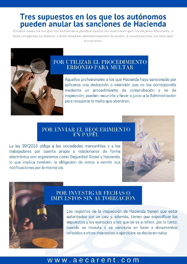 Supuestos en los que los aut�nomos pueden anular las sanciones de Hacienda