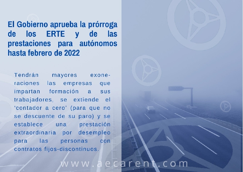 El Gobierno aprueba la pr�rroga de los ERTE y de las prestaciones para aut�nomos hasta febrero de 2022