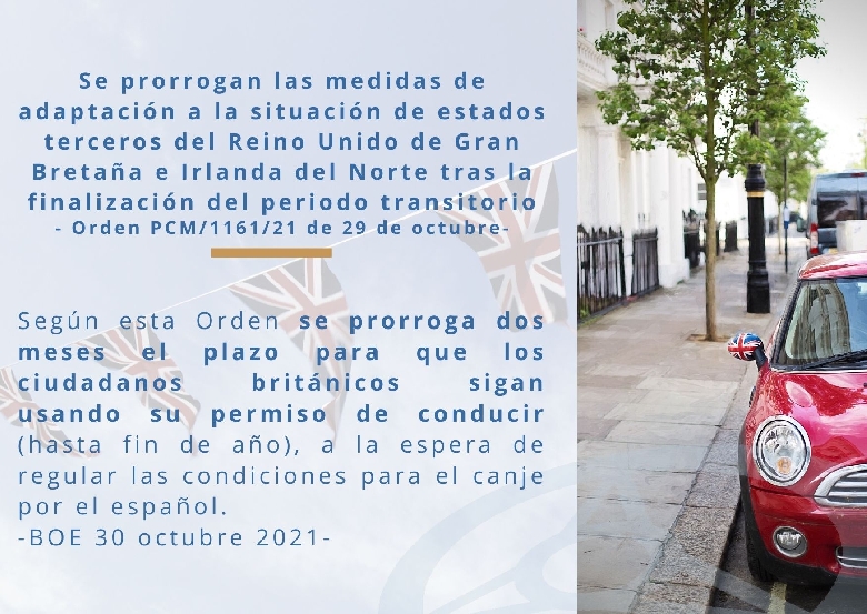 Prorroga los Permisos de Conducci�n. Reino Unido