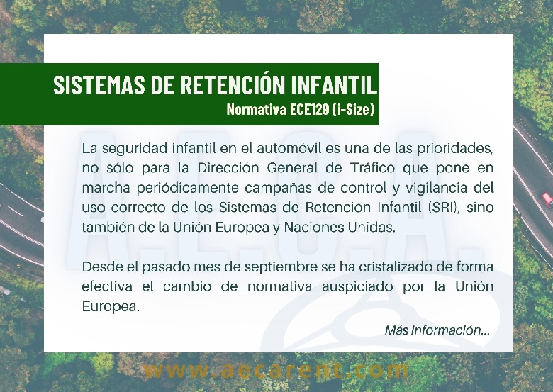 SISTEMAS DE RETENCI�N INFANTIL. Nueva Normativa