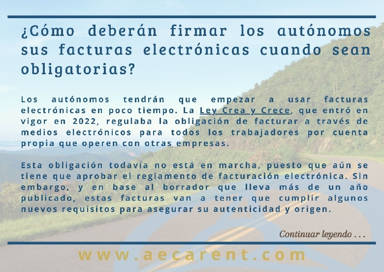 La obligaci�n de los aut�nomos de usar facturas electr�nicas 