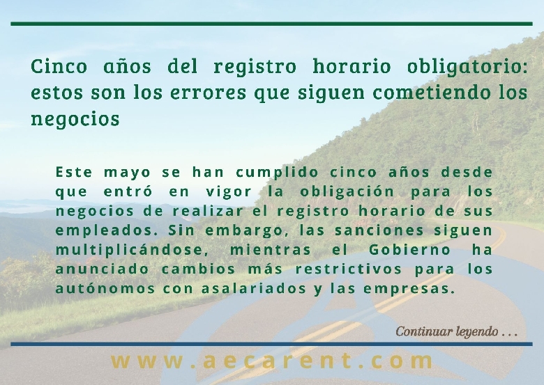 Registro horario obligatorio. 