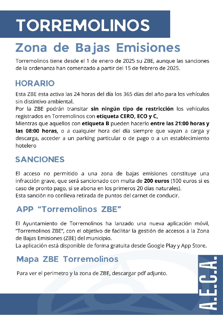 TORREMOLINOS. Zona de Bajas Emisiones ZBE