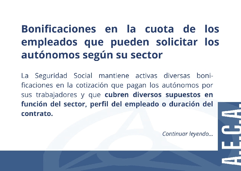 Bonificaciones que los aut�nomos con empleados pueden aplicar