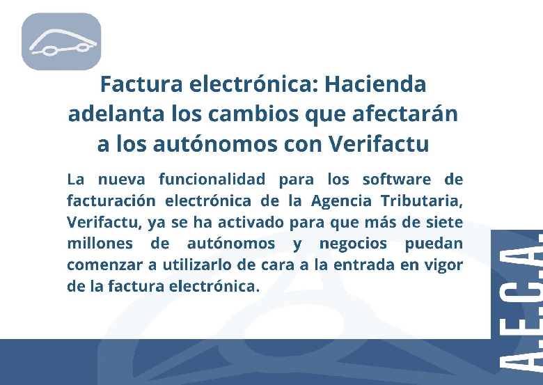 Factura electr�nica: Hacienda adelanta los cambios que afectar�n a los aut�nomos con Verifactu