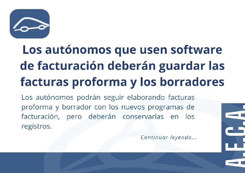 Los aut�nomos podr�n seguir realizando facturas proforma o borrador 