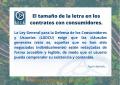 El tama�o de la letra en los contratos