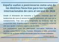 Espa�a se posiciona como destino favorito para turistas internacionales